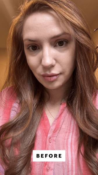 Selfie of Silva before applying the Benefit Cosmetics Benetint Cheek Lip Stain