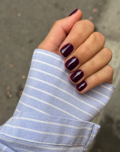 Fall Nail Color Trends 2026 Almost black nail polish